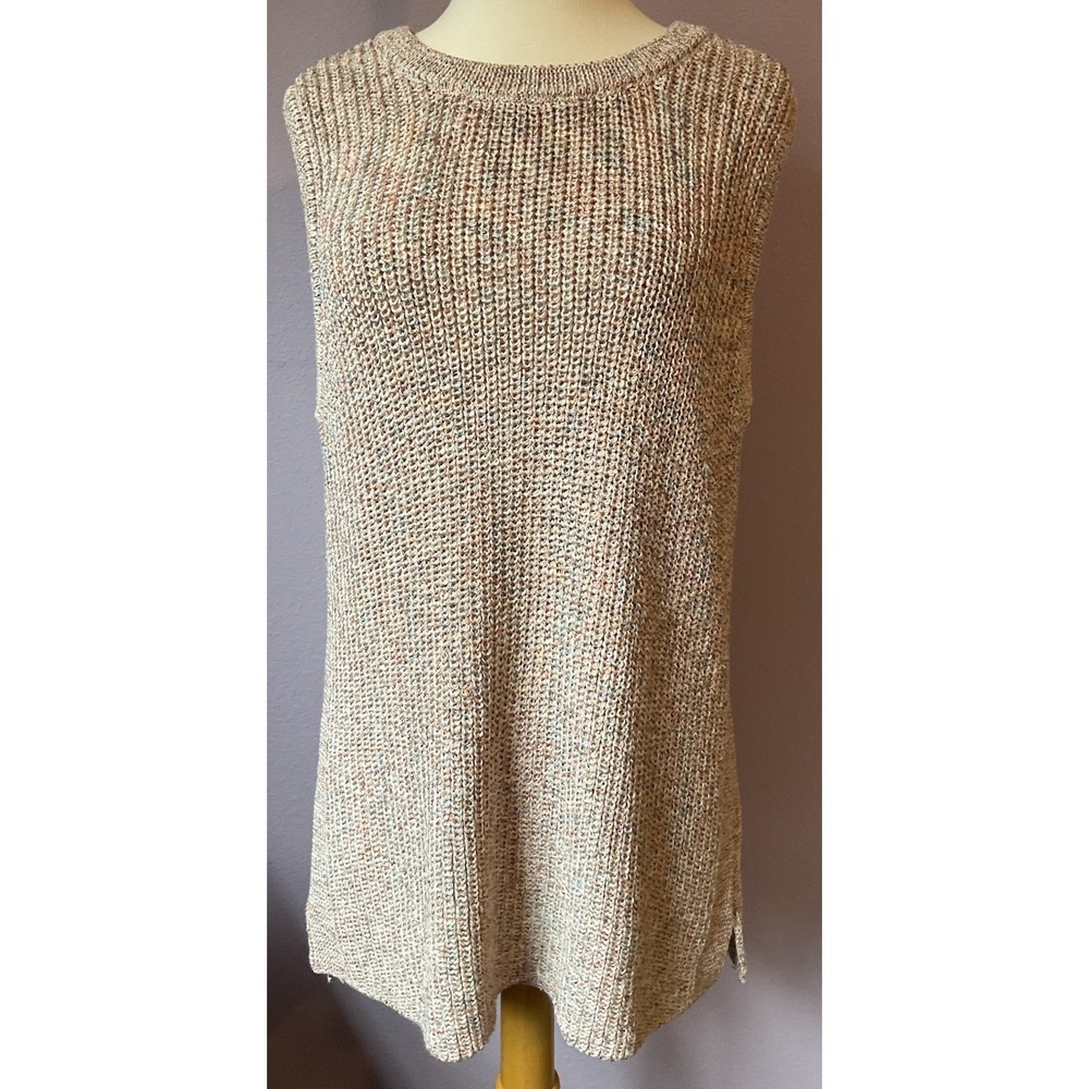 Ella Moss Sleeveless Pullover Rainbow Sweater Gardenia Size XL XXL New‎